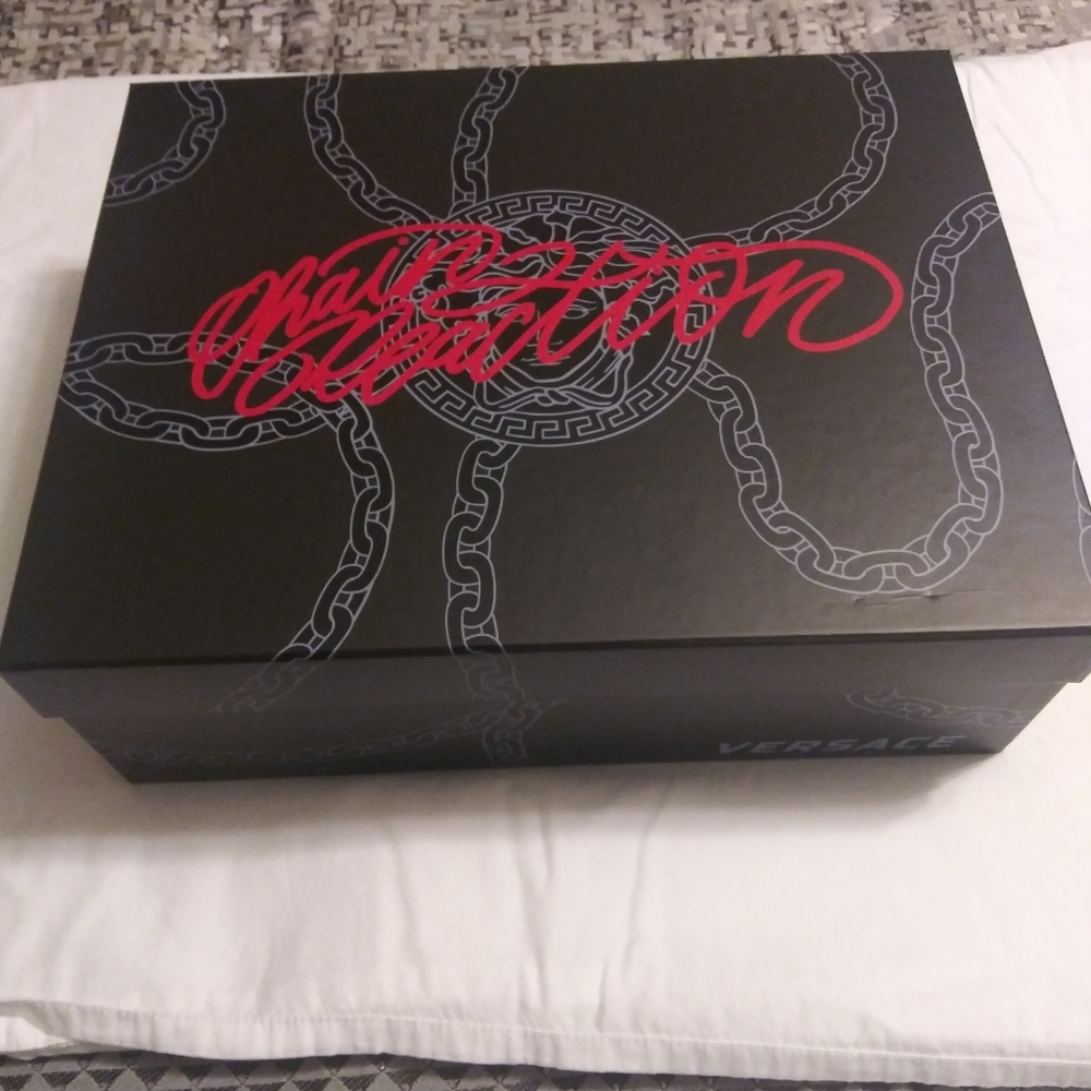 Versace Leopard Print Chain Link Sneakers | New